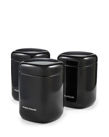 Morphy Richards Set of 3 Canisters - Black