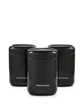 Morphy Richards Set of 3 Canisters - Black