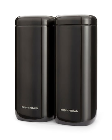 Morphy Richards Set of 2 Large Canisters - Black
