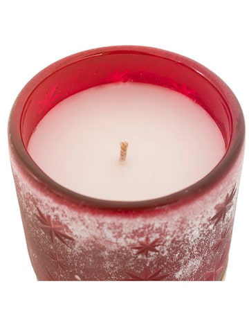 Starry Glass Candle Jar - Red