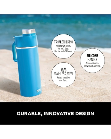 Ninja Thirsti Carbonated 530ml 18oz Bottle with Carbonation Lid in Tropical Blue
