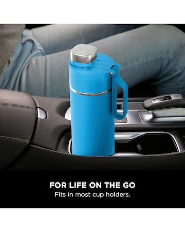 Ninja Thirsti Carbonated 530ml 18oz Bottle with Carbonation Lid in Tropical Blue