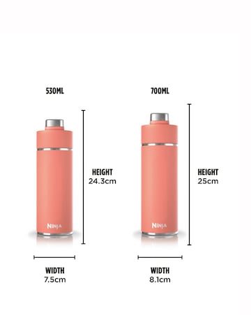 Ninja Thirsti Carbonated 530ml 18oz Bottle with Carbonation Lid in Coral