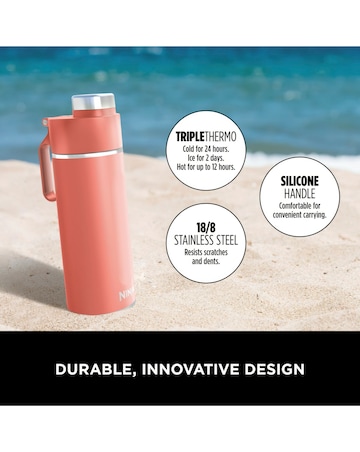 Ninja Thirsti Carbonated 700ml 24oz Bottle with Carbonation Lid in Coral