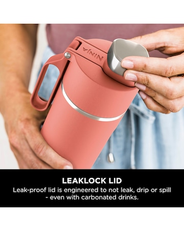 Ninja Thirsti Carbonated 700ml 24oz Bottle with Carbonation Lid in Coral