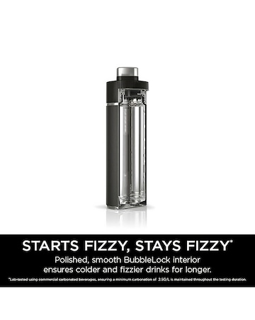 Ninja Thirsti Carbonated 700ml 24oz Bottle with Carbonation Lid in Black