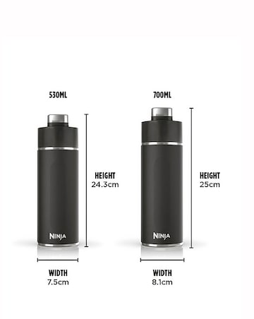 Ninja Thirsti Carbonated 700ml 24oz Bottle with Carbonation Lid in Black
