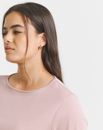 Black, Rose & Sage 3 Pack Long Sleeve Pure Cotton Ribbed Tops