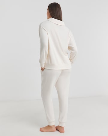 Figleaves Quarter Zip Ribbed Lounge Set