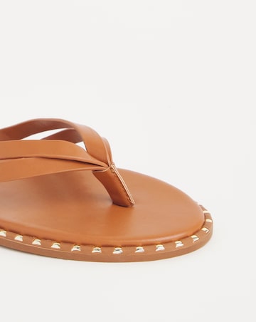 Poppy Two Strap Toe Post Classic Flat Sandals Wide E Fit Simply Comfort