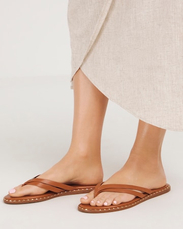 Poppy Two Strap Toe Post Classic Flat Sandals Wide E Fit Simply Comfort