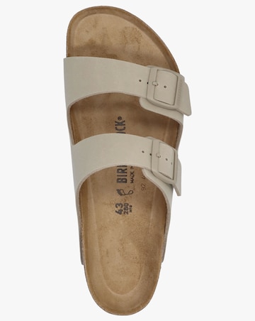Birkenstock Mens Arizona Birko-Flor Faded Khaki Two Bar Mules Standard Width