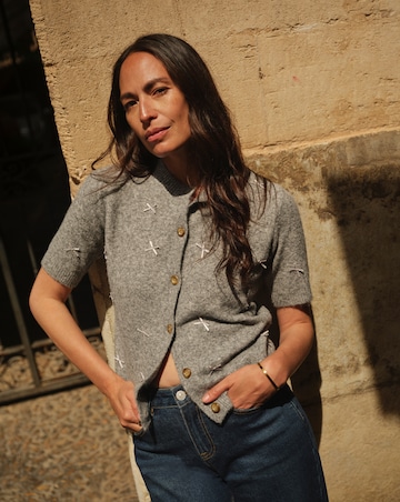 Bow Short Sleeve Cardigan