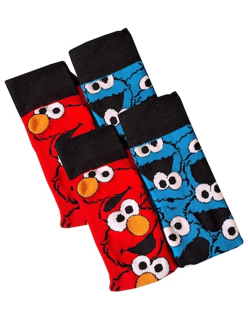 Cookie & Elmo 2pk Slipper Socks