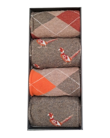 Mens 4pk Pheasant Boxed Socks