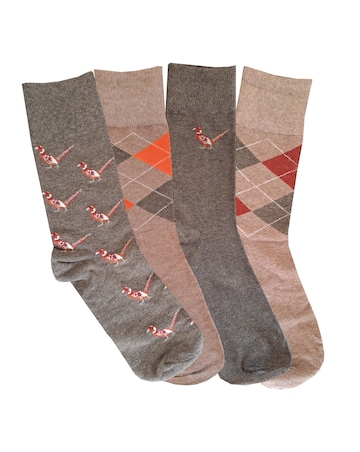 Mens 4pk Pheasant Boxed Socks