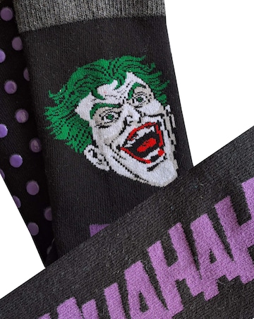 Mens 2pk Batman & Joker Slipper Sock