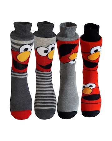 Mens 4pk Elmo Socks