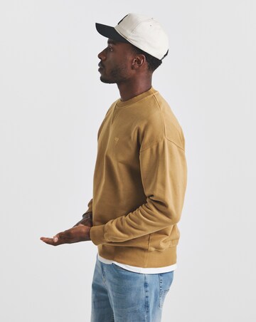Union Garment Dyed Relaxed Crew Sweatshirt-Tan