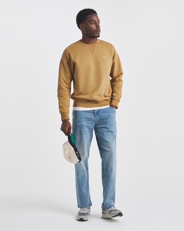 Union Garment Dyed Relaxed Crew Sweatshirt-Tan
