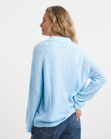 Pointelle Collar Jumper