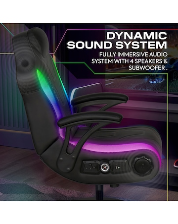 X Rocker Monsoon 4.1 Audio LED Console Gaming Chair - Black