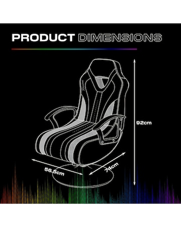 X Rocker Fury 2.1 Audio LED Console Gaming Chair for Juniors - Black