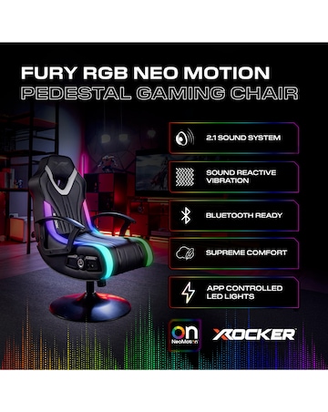 X Rocker Fury 2.1 Audio LED Console Gaming Chair for Juniors - Black