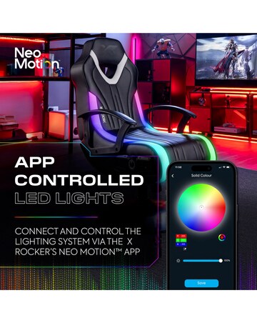 X Rocker Fury 2.1 Audio LED Console Gaming Chair for Juniors - Black