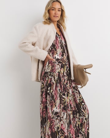 Asymmetric Pleated Panel Maxi Dress