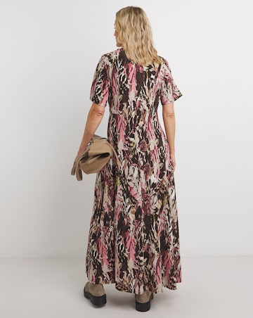 Asymmetric Pleated Panel Maxi Dress
