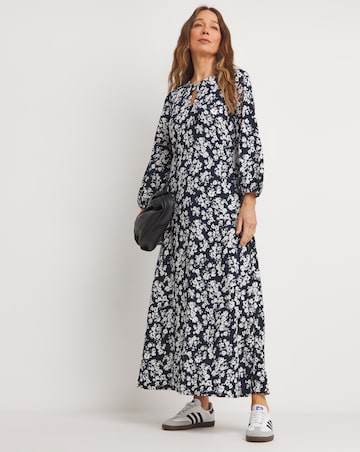 Textured Jersey Keyhole Maxi Dress