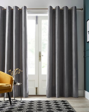 Faux Suede Eyelet Curtains