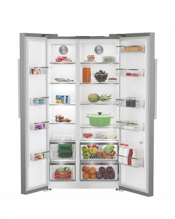 Hotpoint HPG2 6592 XP4UK Dual No Frost American Fridge Freezer Silver + Install