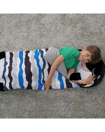 Happy Nappers Black Shark Plush Sleeping Bag