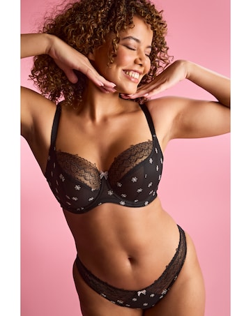 Panache Blossom Balcony Wired Bra Black