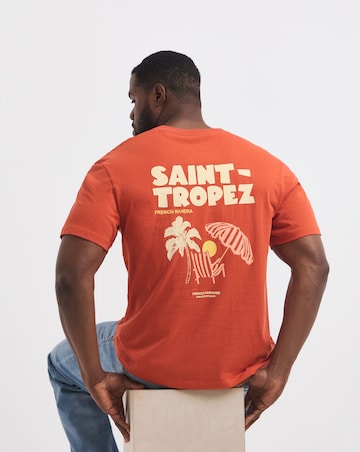 Jack & Jones Saint-Tropez Back Graphic T-Shirt - Orange