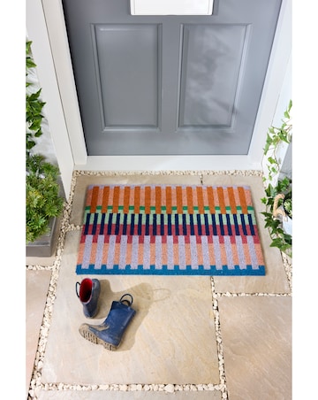 My Mat Bright Broken Stripe Coir Doormat
