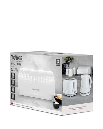Tower Solitaire Bread Bin-White