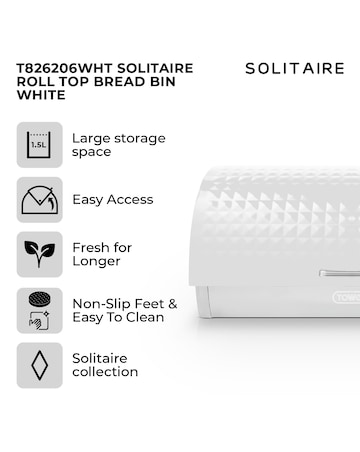 Tower Solitaire Bread Bin-White
