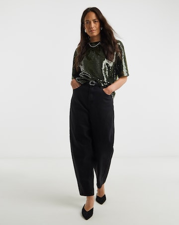 Sequin Short Sleeve Top