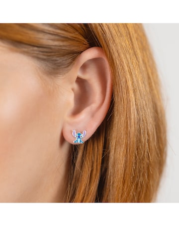 Stitch Silver Enamel Earrings