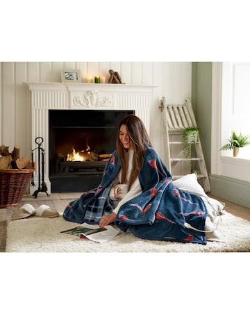 Pheasant Printed Fleece Heated Throw 140x180cm
