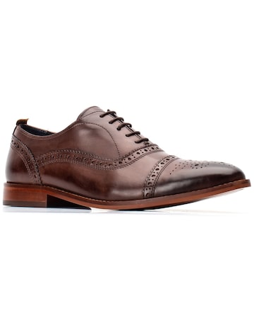 Base London Cast Washed Lace Up Brogue Shoe