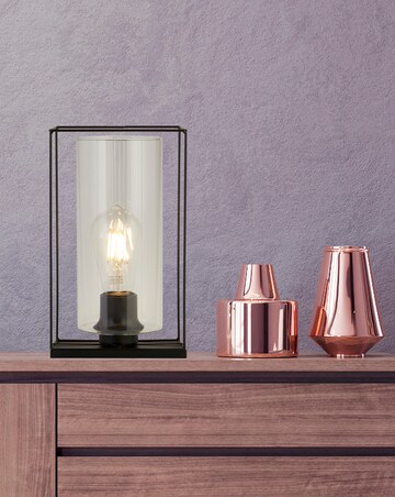 Black Frame & Clear Inner Glass Lamp
