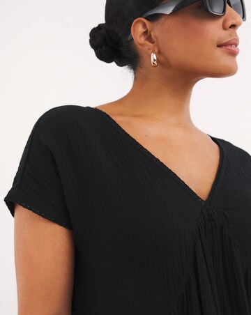 Beach To Beach Cheese Cloth Mini Beach Dress