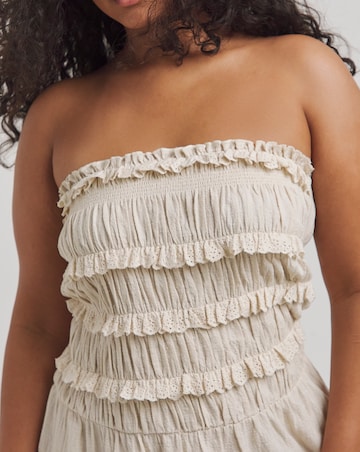 Beach To Beach Cotton Broderie Bandeau Beach Dress