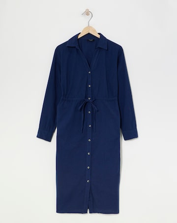 Brushed Flannel Utility Shirt Dress