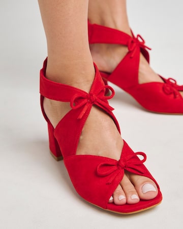 Dali Double Bow Block Heel Shoe Boots - Wide Fit (E)