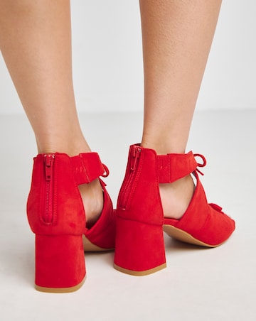 Dali Double Bow Block Heel Shoe Boots - Wide Fit (E)